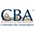Logo of the Colorado Bar Association featuring the letters "CBA" over mountain shapes, with "Est. in 1897" and "Colorado Bar Association" written below.